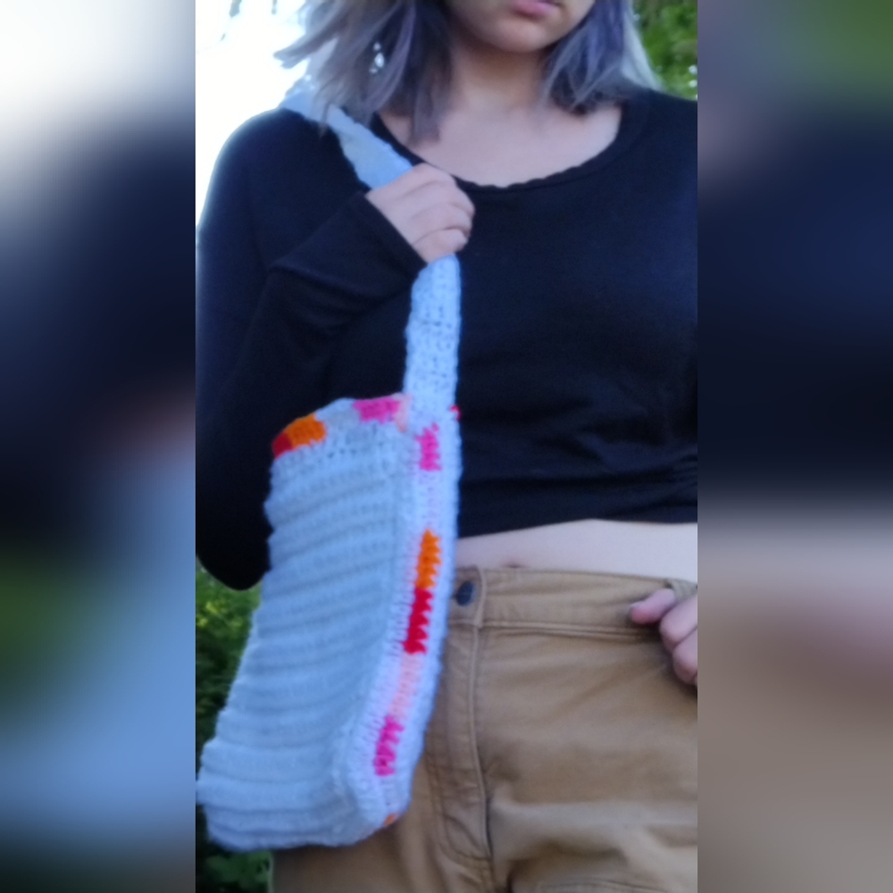Handmade crochet bag- Lesbian pride